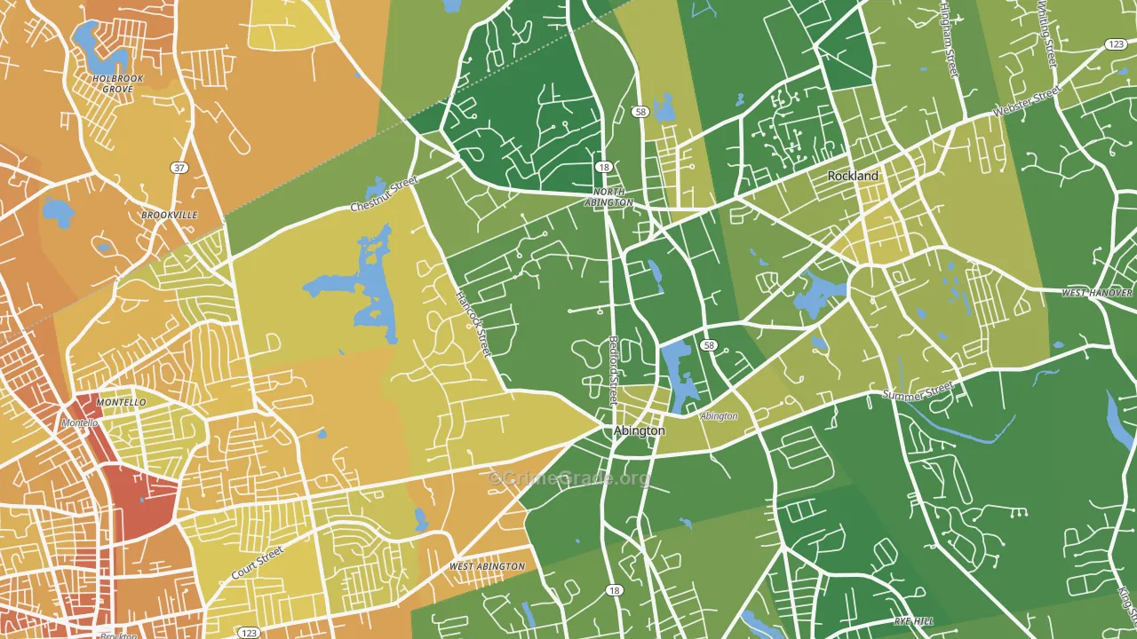 Abington, MA Map of Murder Rates
