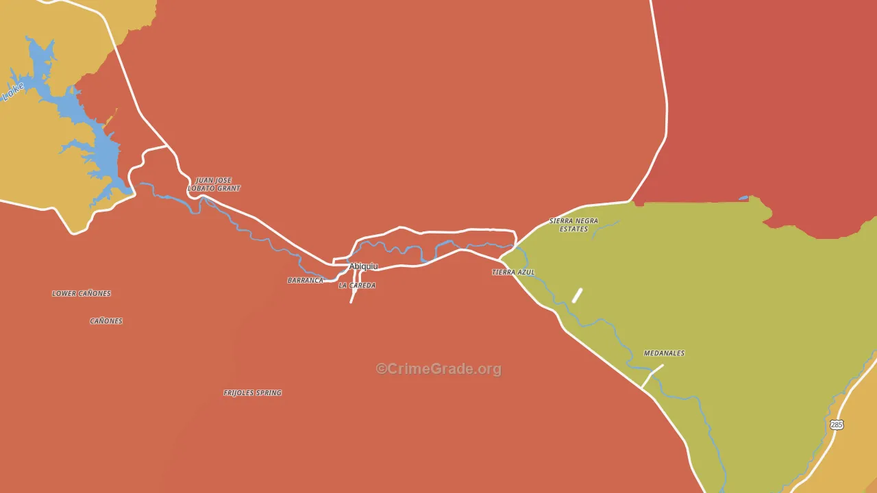 Abiquiu, NM Map of Murder Rates
