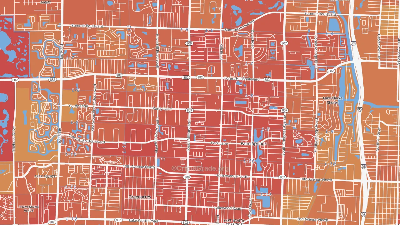 Acacia Villas, FL Map of Murder Rates