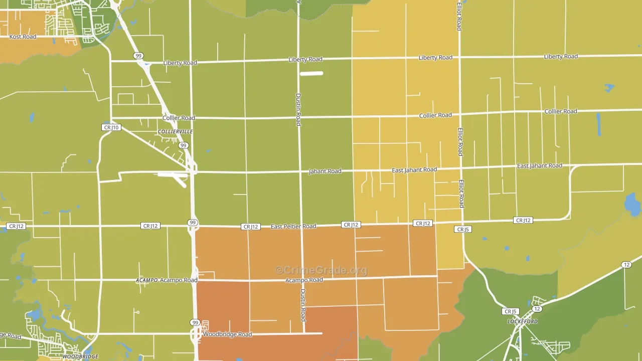 Acampo, CA Map of Murder Rates