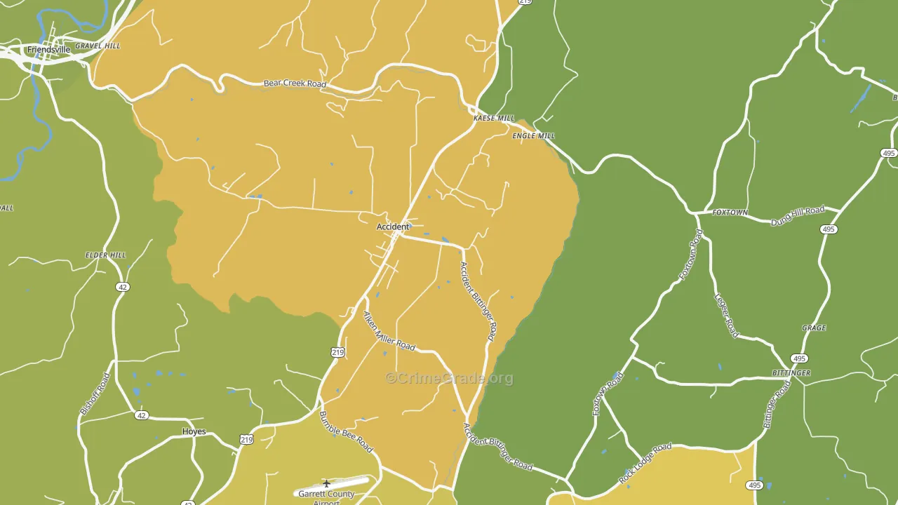 Accident, MD Map of Murder Rates