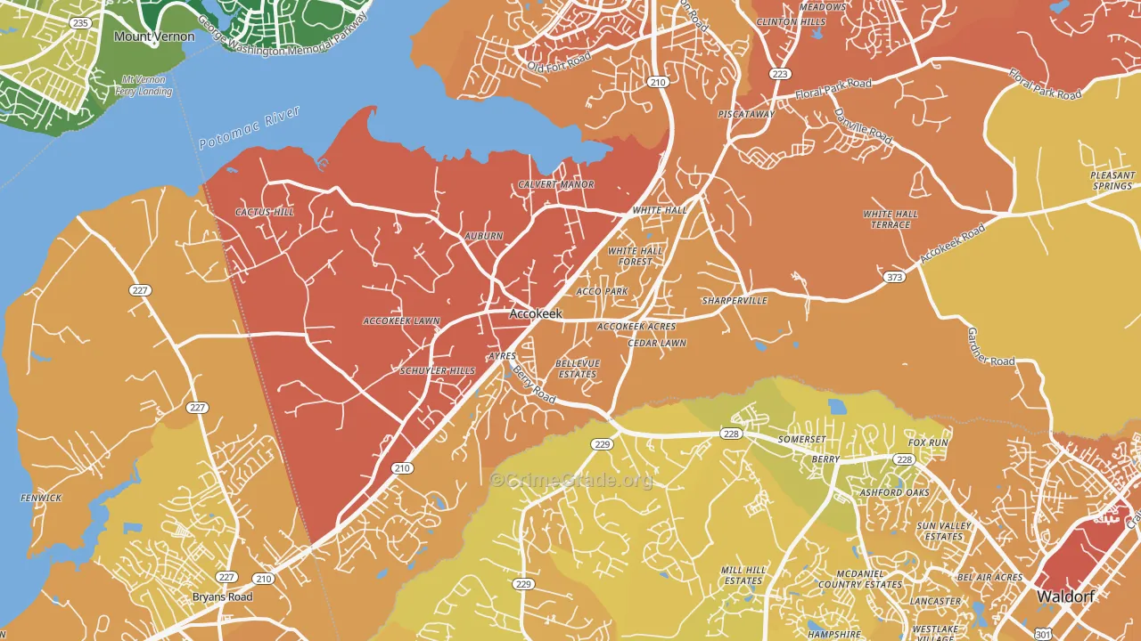 Accokeek, MD Map of Murder Rates
