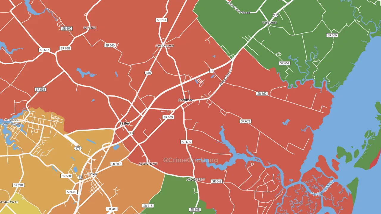 Accomac, VA Map of Murder Rates
