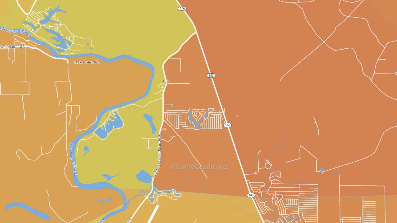 Ace, TX Map of Murder Rates