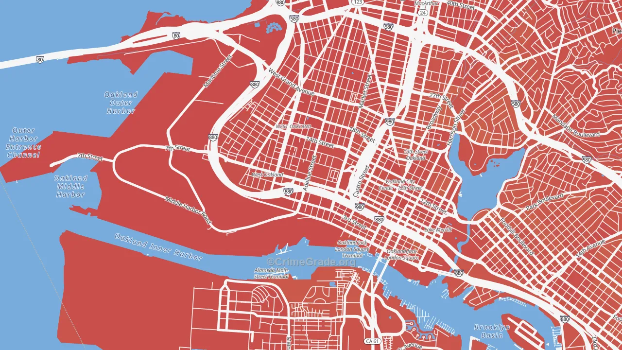Acorn, Oakland, CA Map of Murder Rates