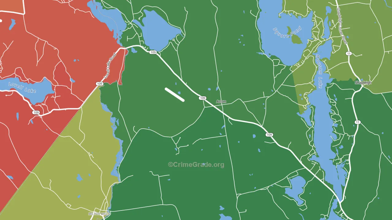 Acton, ME Map of Murder Rates