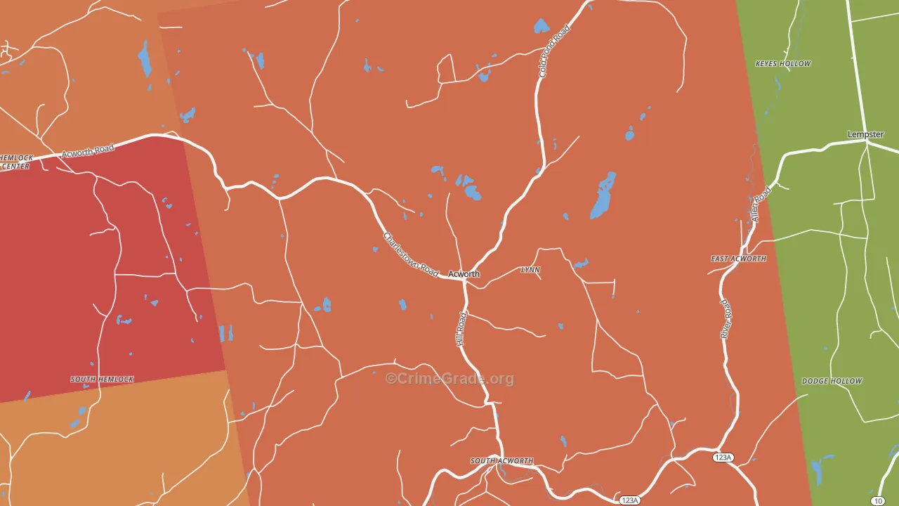 Acworth, NH Map of Murder Rates