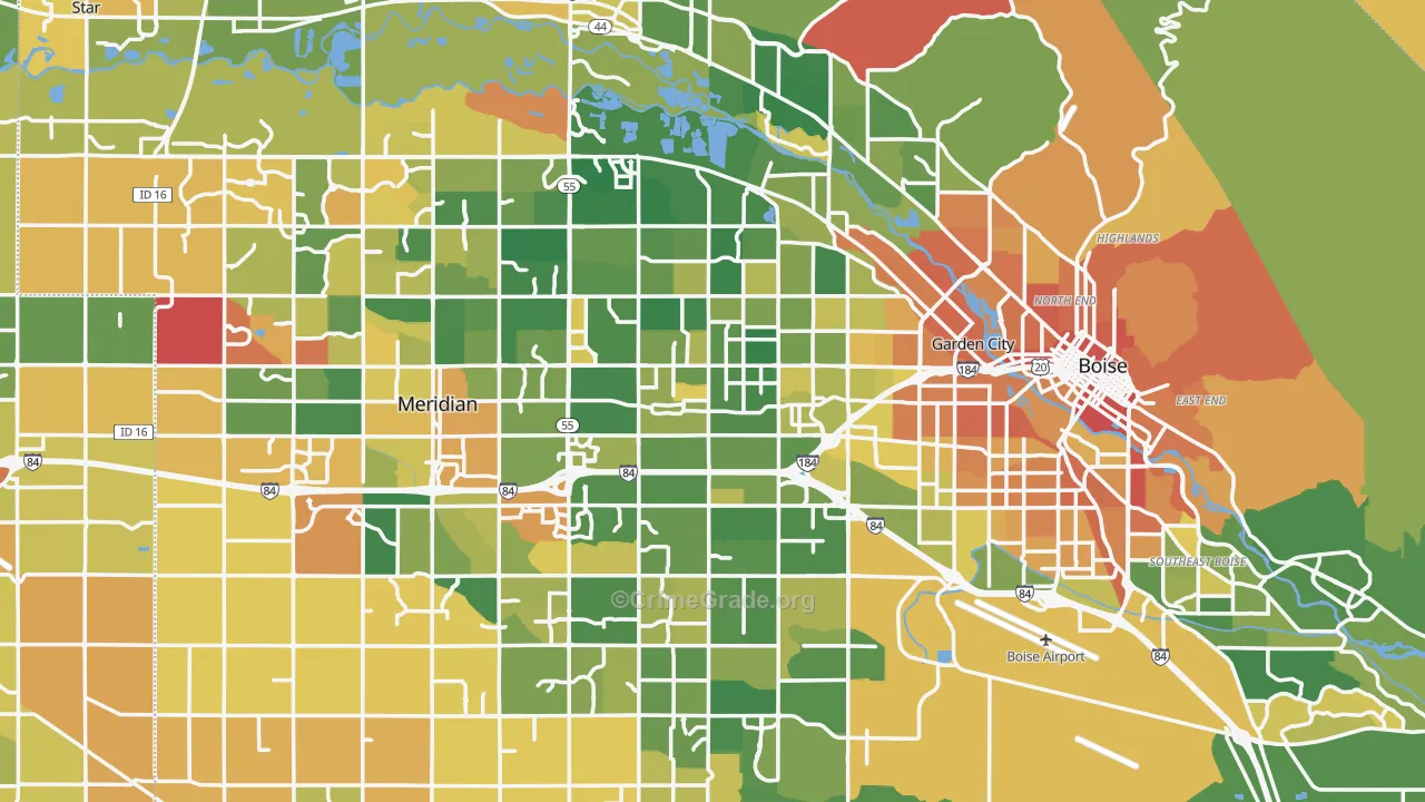 Ada County, ID Map of Murder Rates