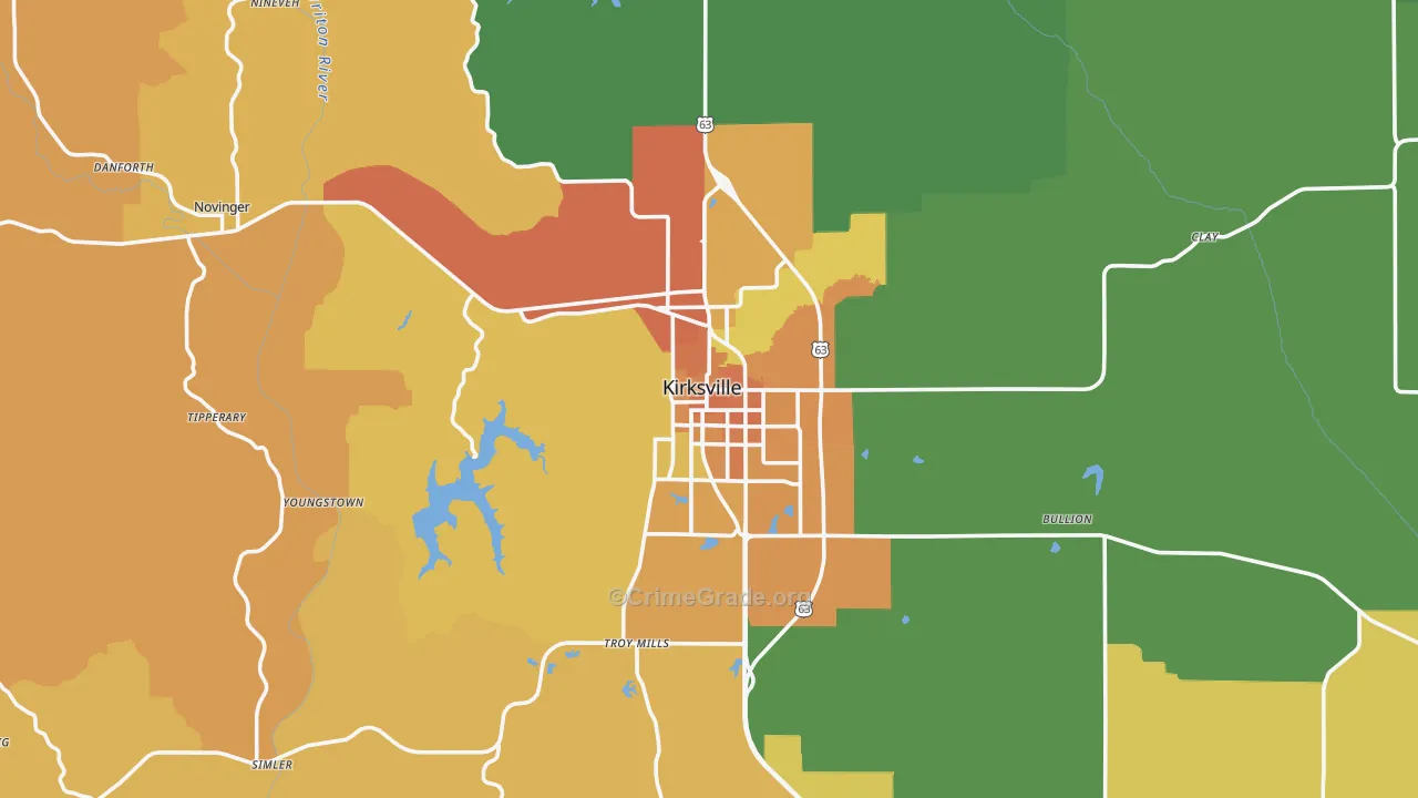 Adair County, MO Map of Murder Rates