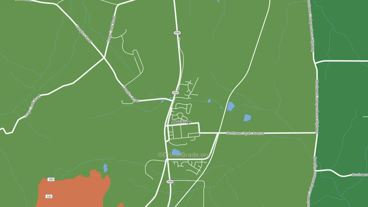 Adair Village, OR Map of Murder Rates