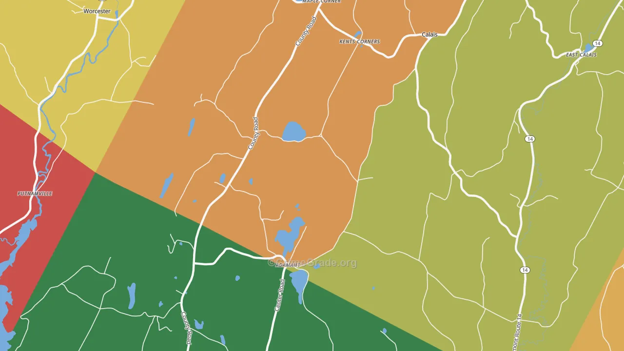 Adamant, VT Map of Murder Rates