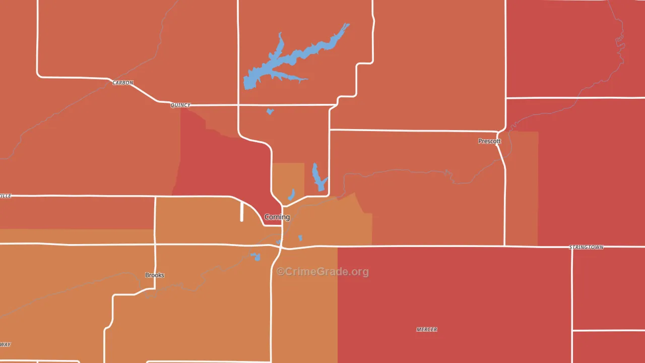 Adams County, IA Map of Murder Rates
