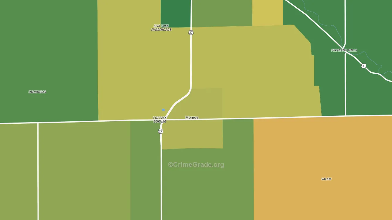 Adams County, IN Map of Murder Rates