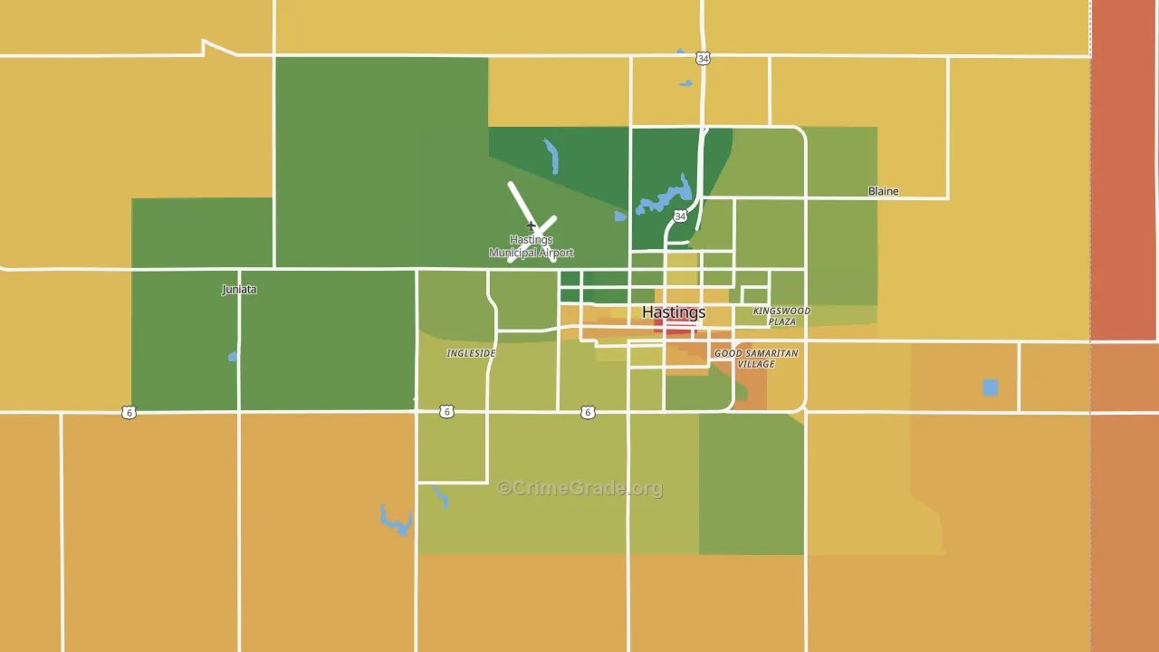 Adams County, NE Map of Murder Rates