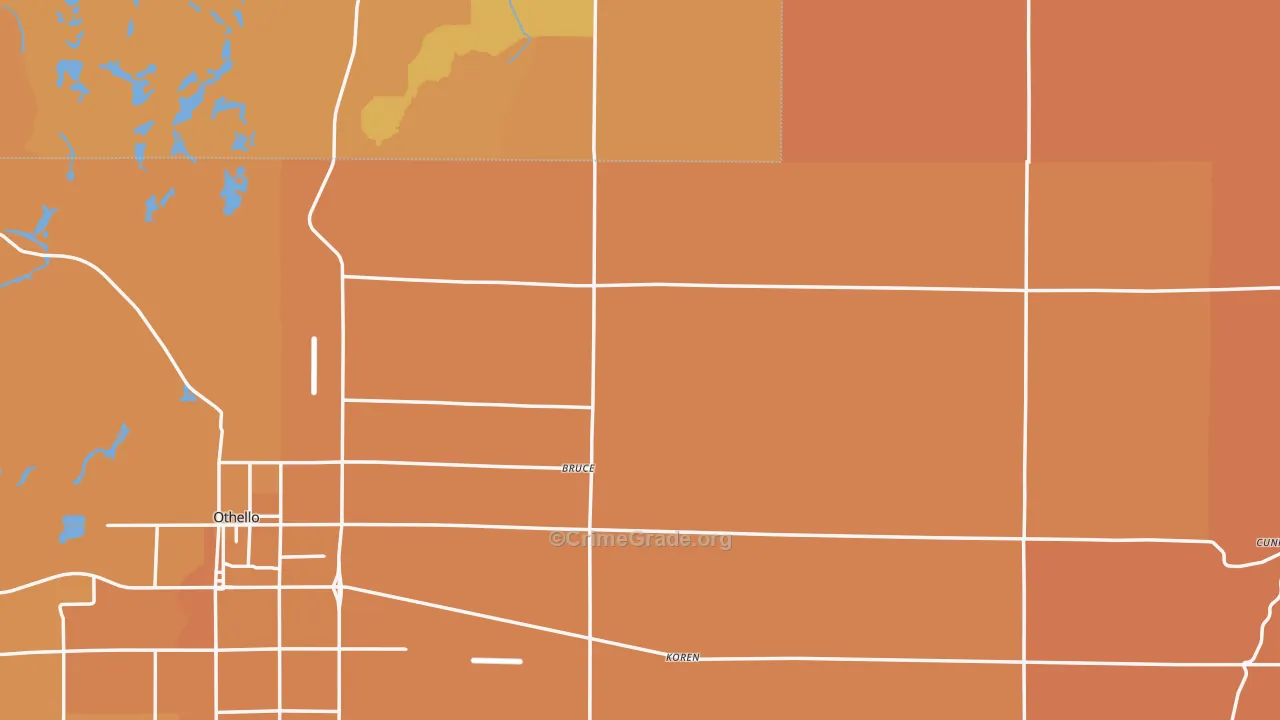 Adams County, WA Map of Murder Rates