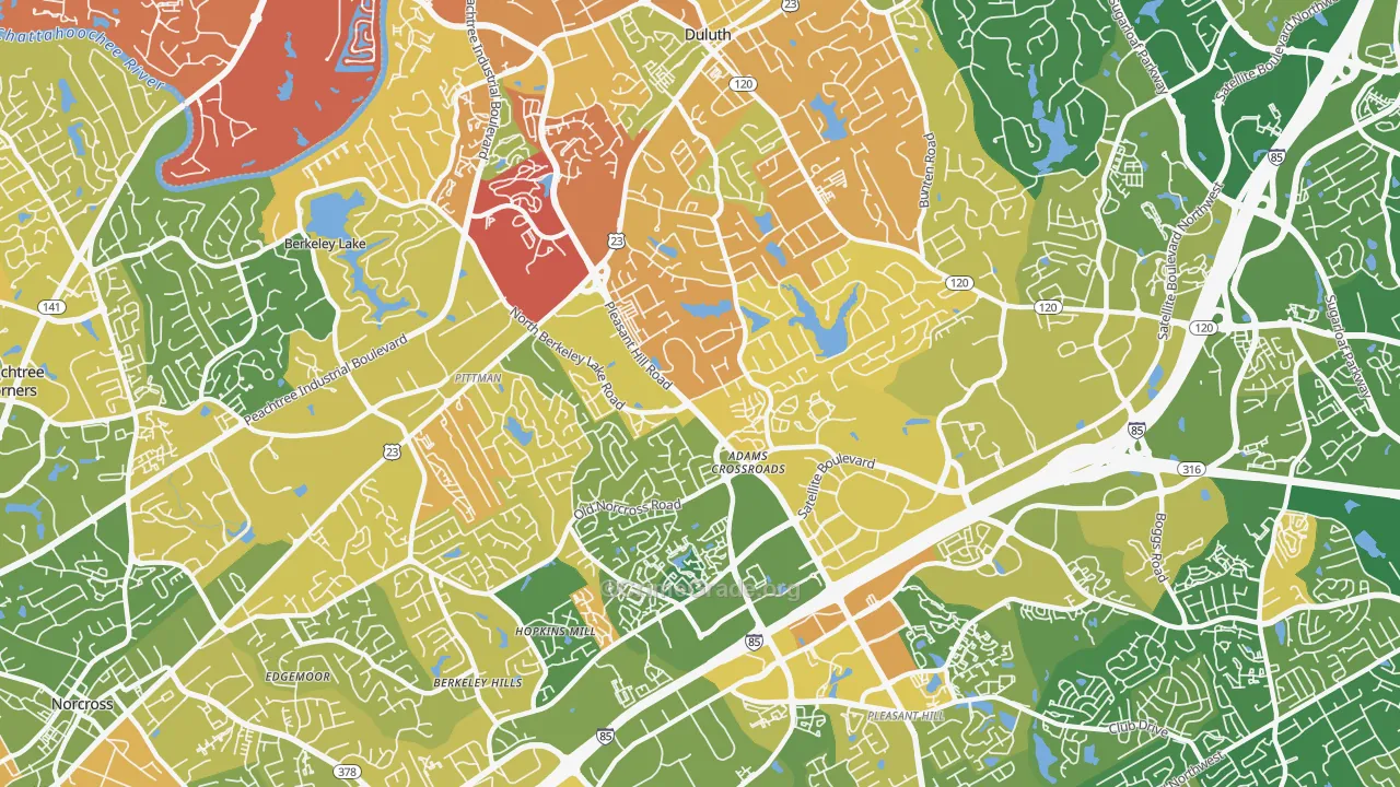 Adams Crossroads, Duluth, GA Map of Murder Rates