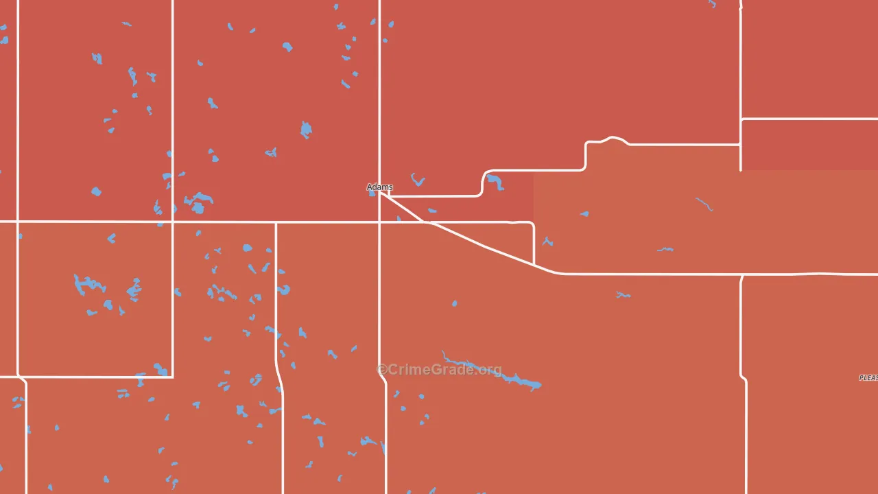 Adams, ND Map of Murder Rates