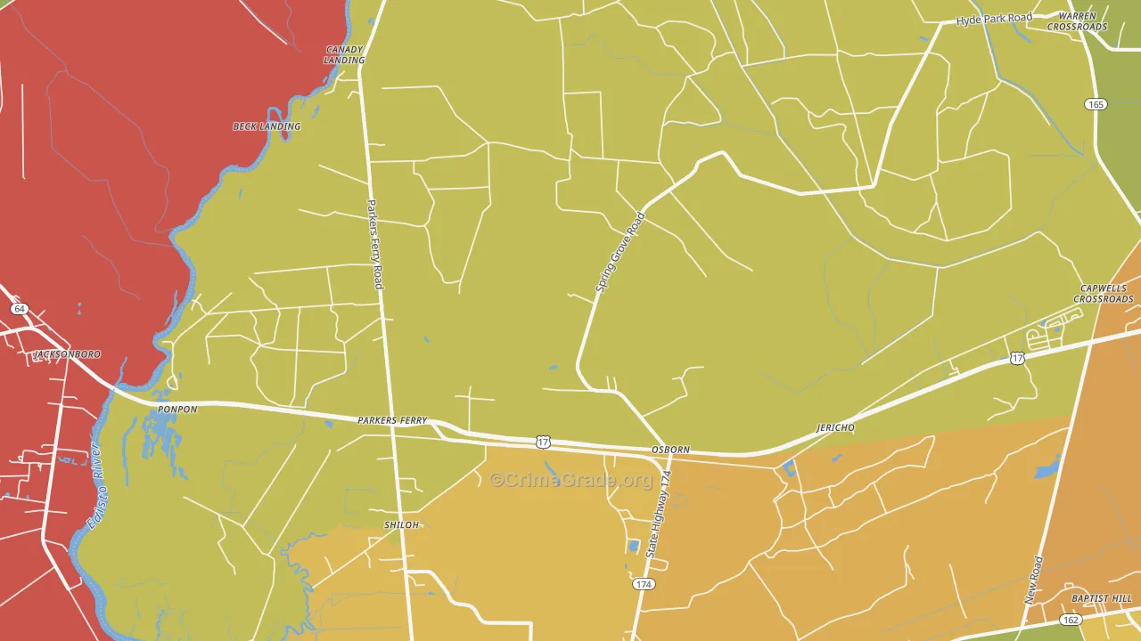 Adams Run, SC Map of Murder Rates