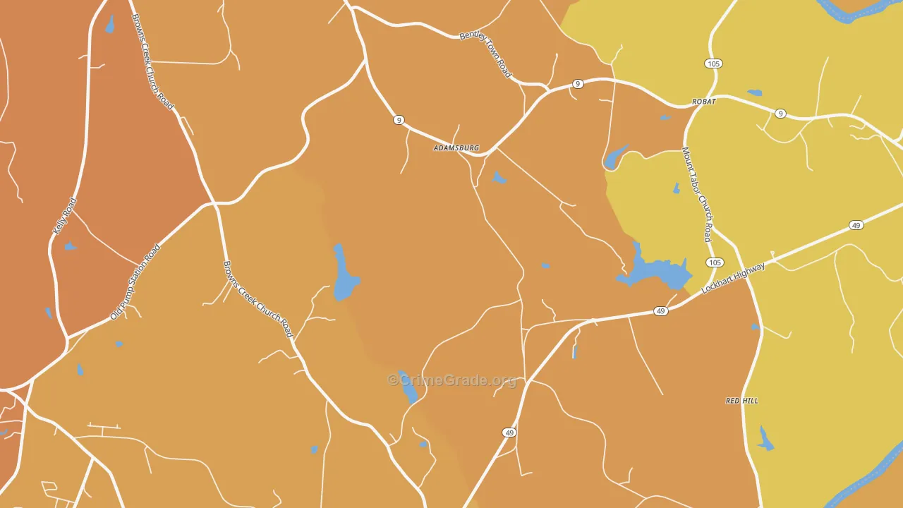 Adamsburg, SC Map of Murder Rates