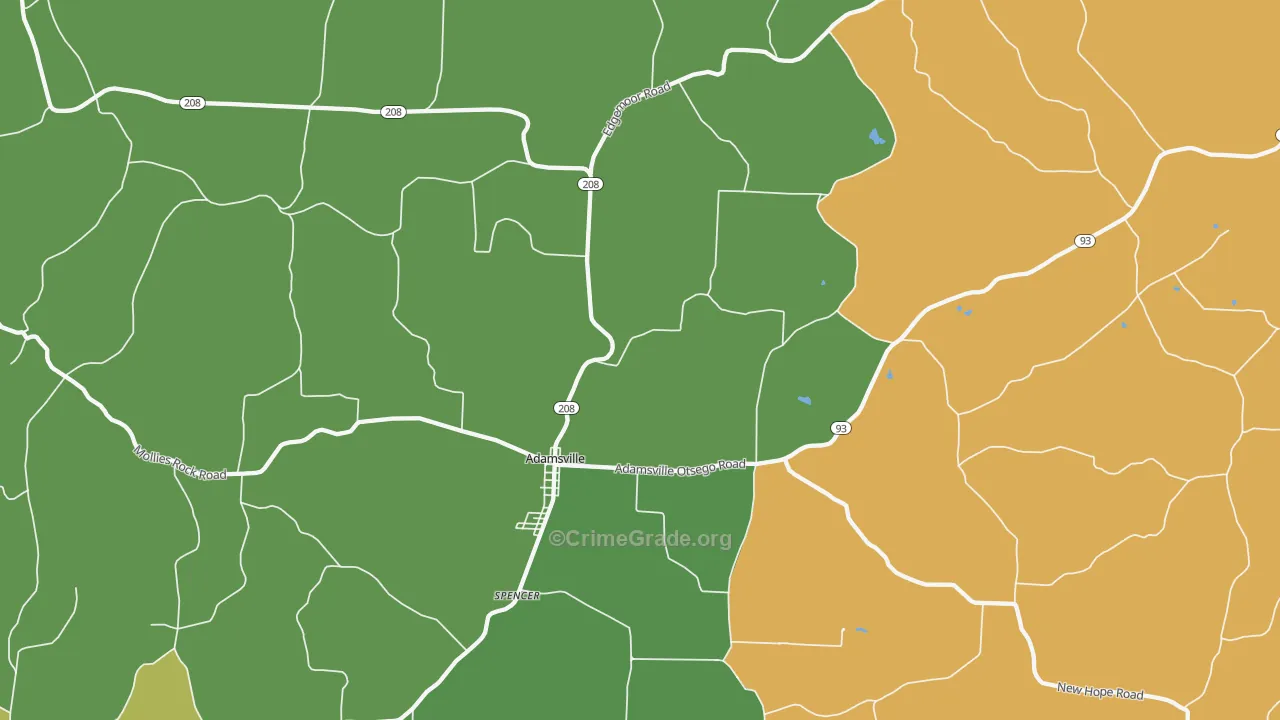Adamsville, OH Map of Murder Rates