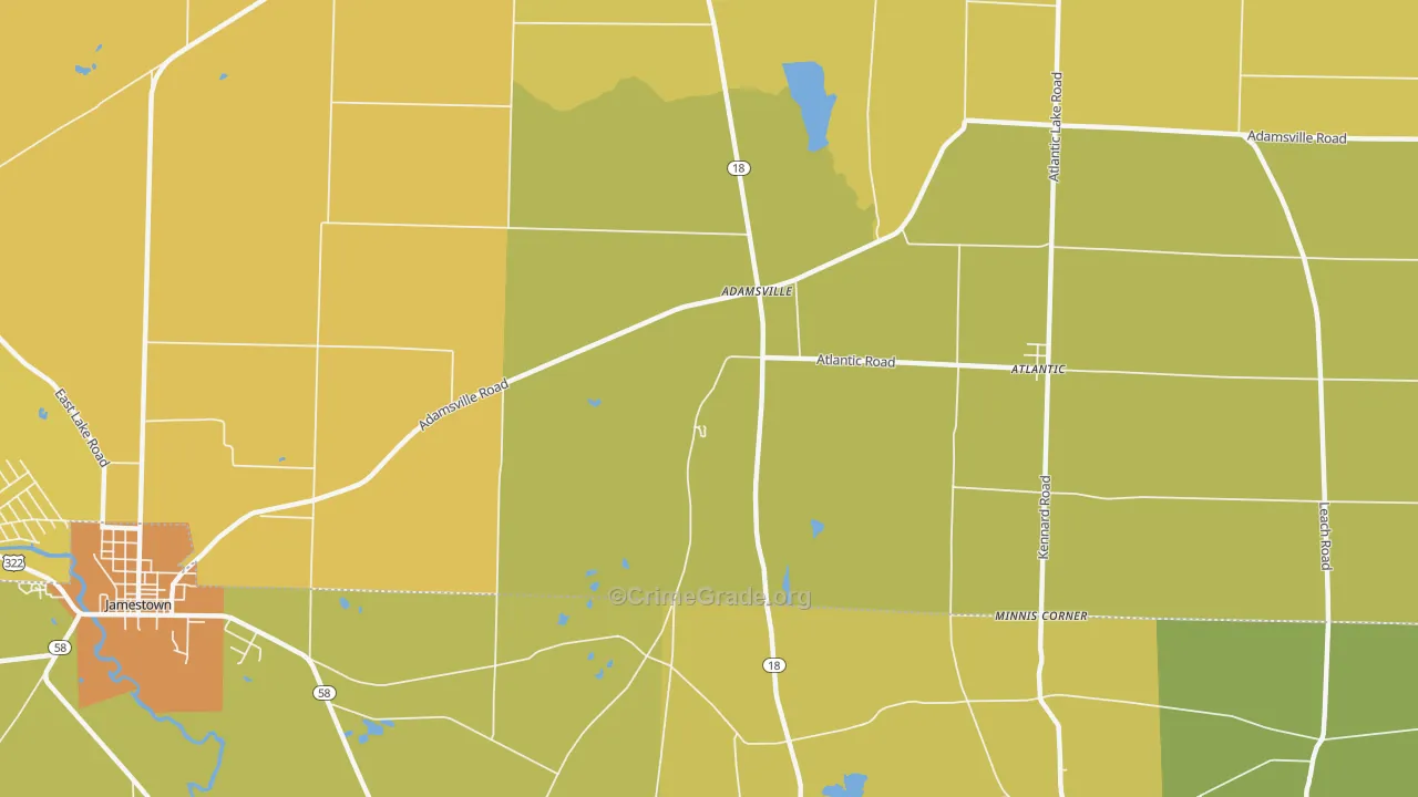 Adamsville, PA Map of Murder Rates