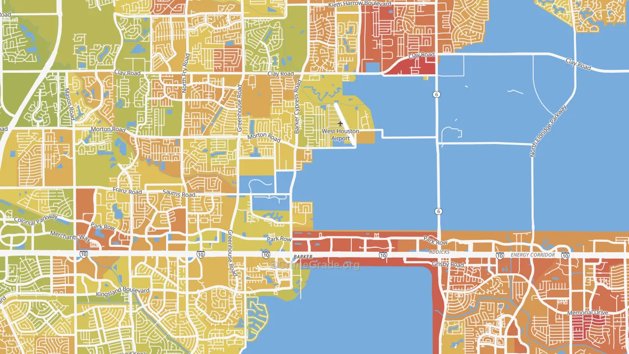Addicks-Park ten, Houston, TX Map of Murder Rates