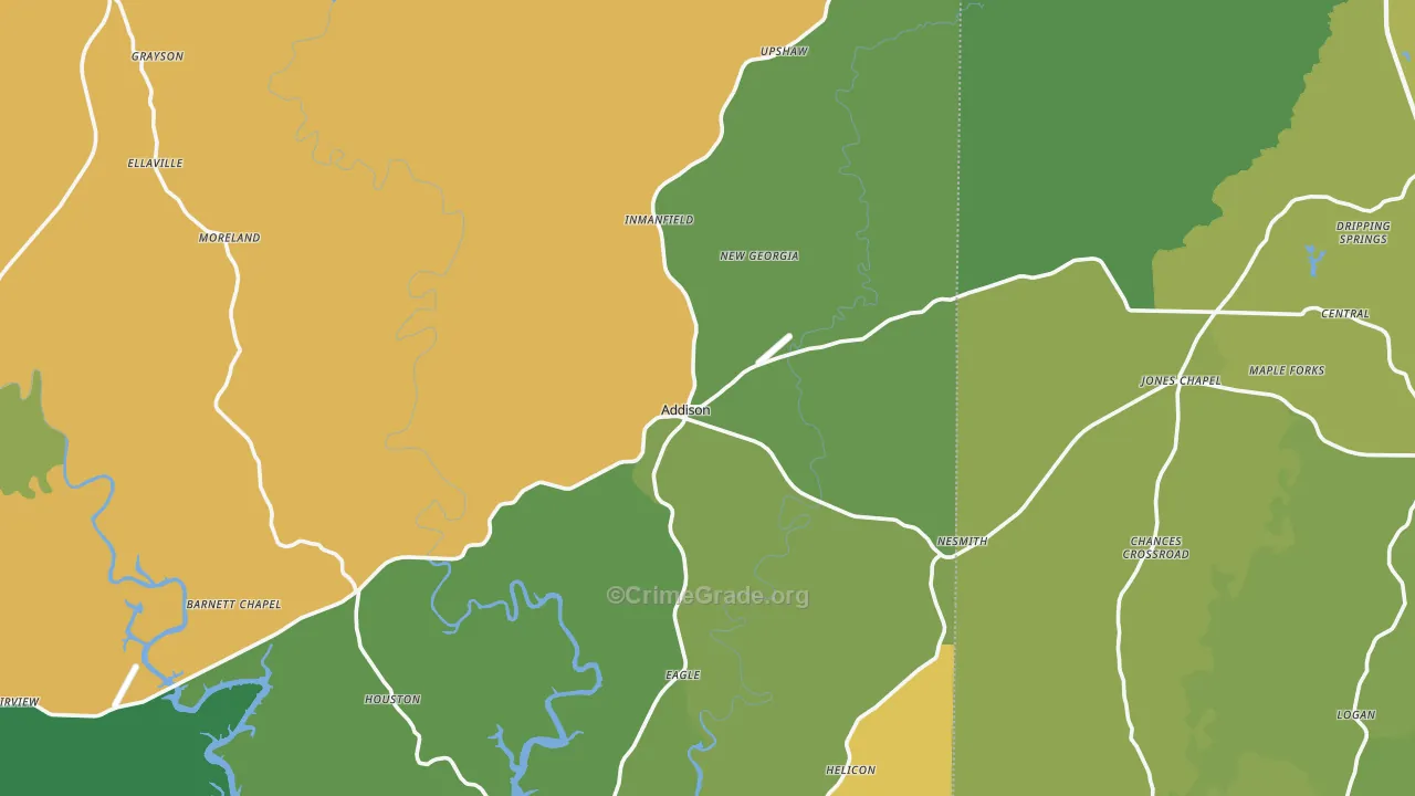 Addison, AL Map of Murder Rates