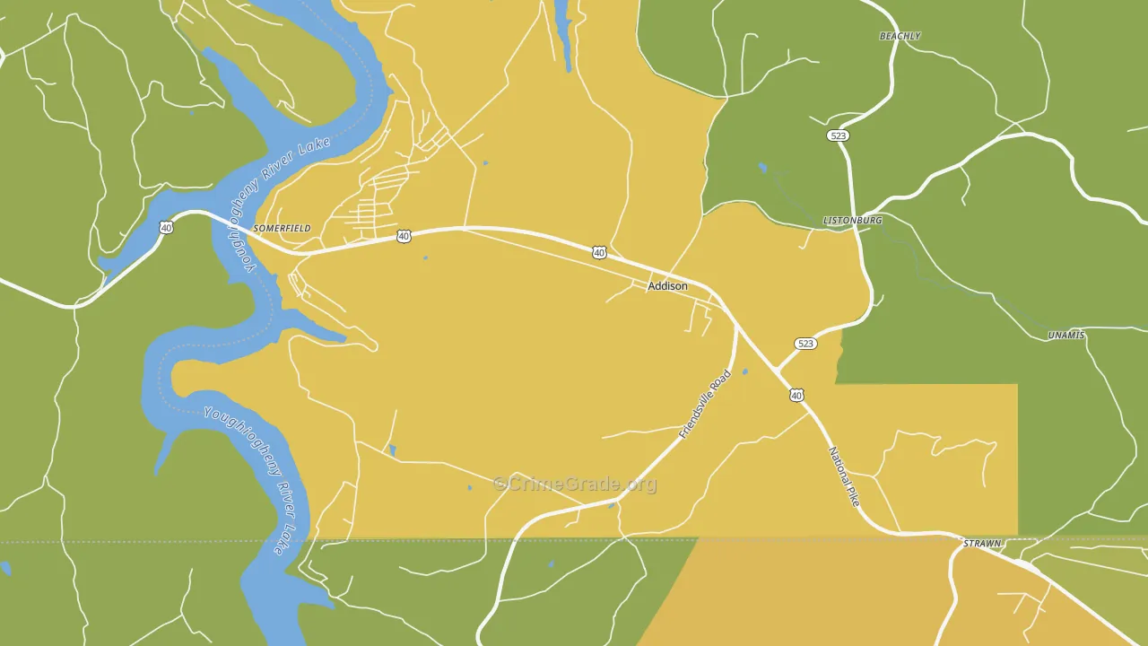 Addison, PA Map of Murder Rates