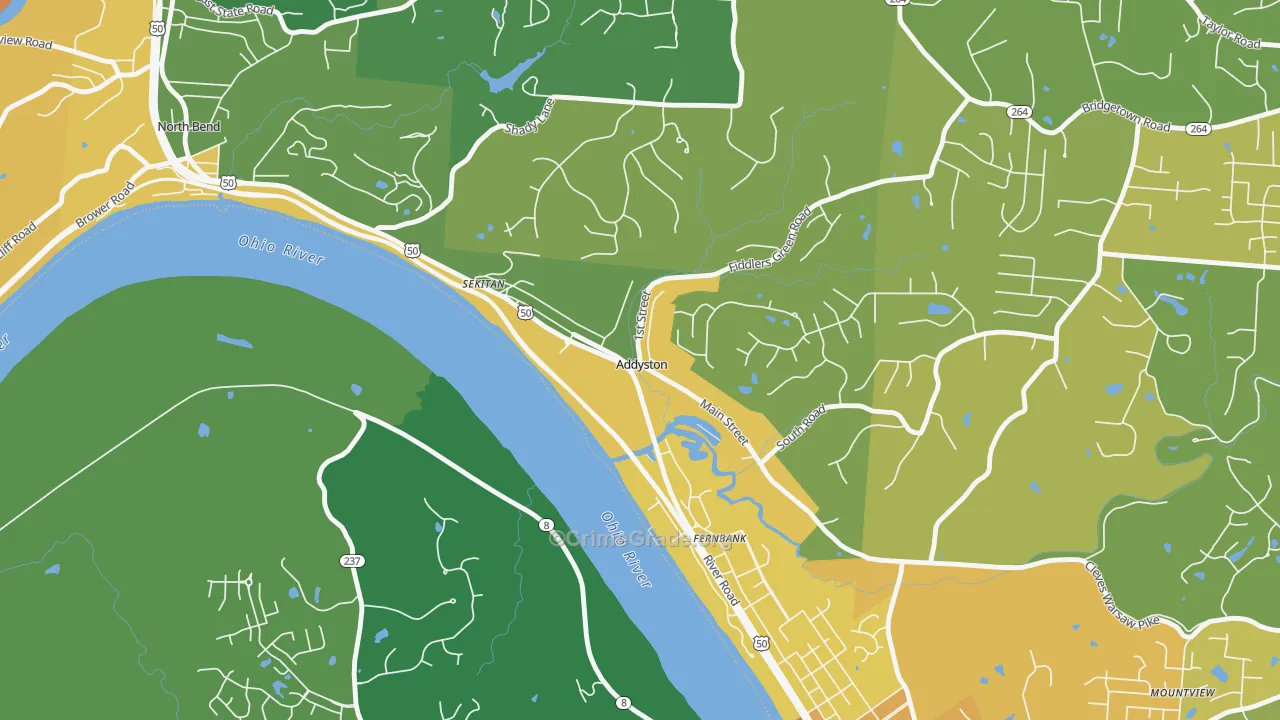 Addyston, OH Map of Murder Rates