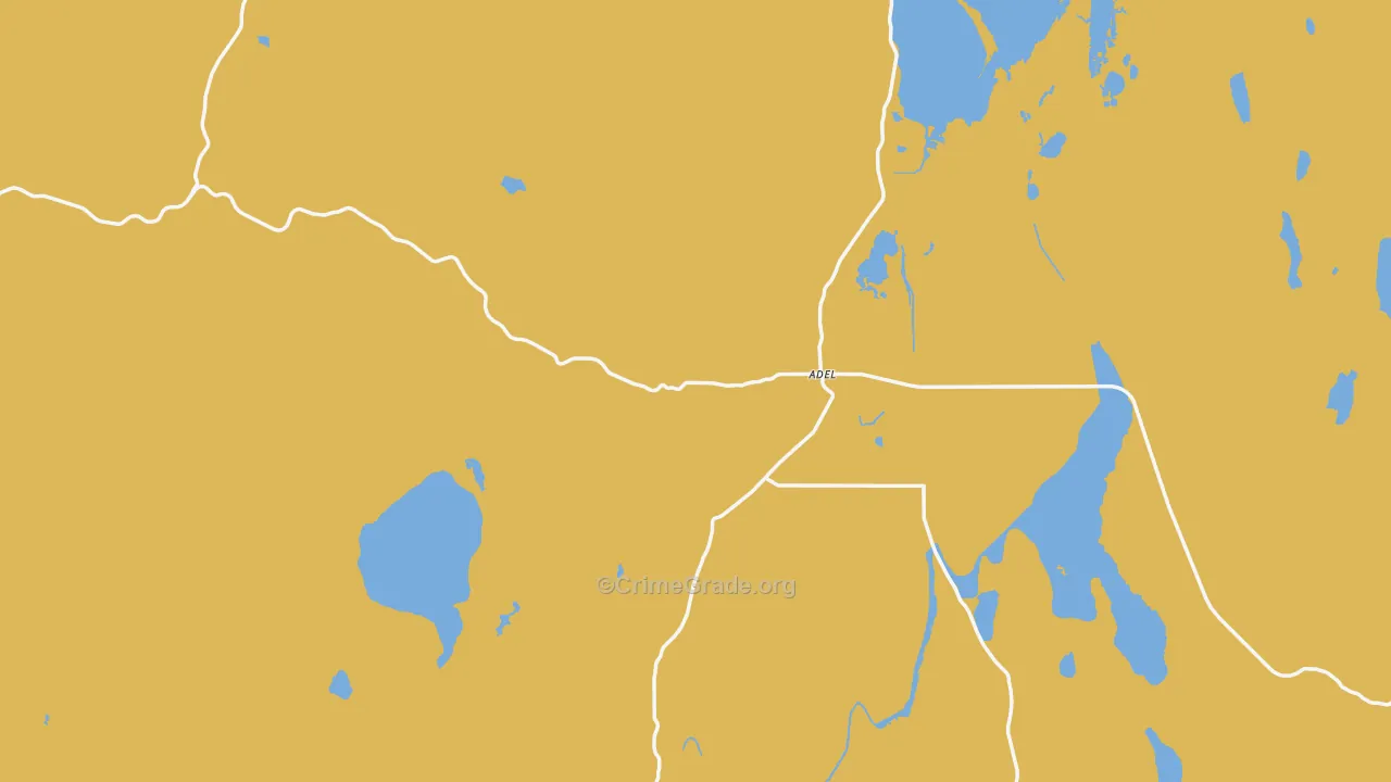 Adel, OR Map of Murder Rates