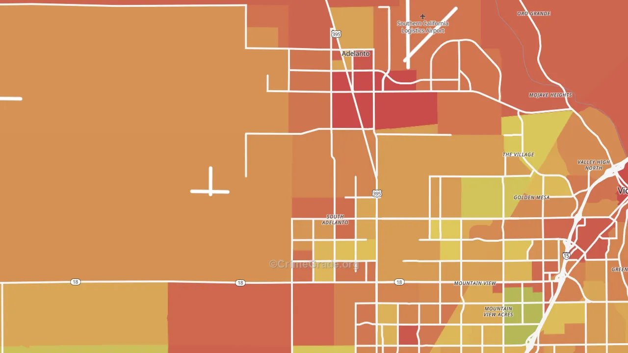 Adelanto, CA Map of Murder Rates