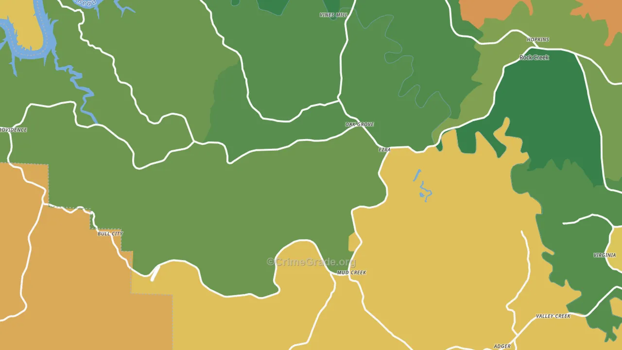 Adger, AL Map of Murder Rates