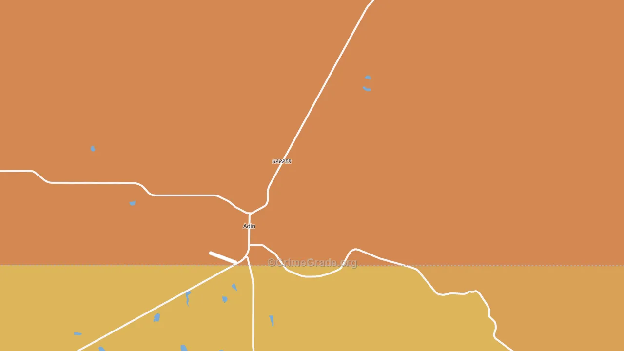 Adin, CA Map of Murder Rates
