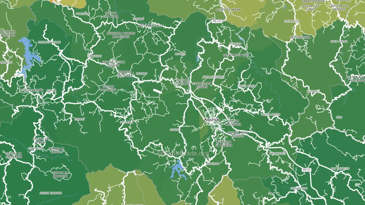 Adjuntas Municipio, PR Map of Murder Rates