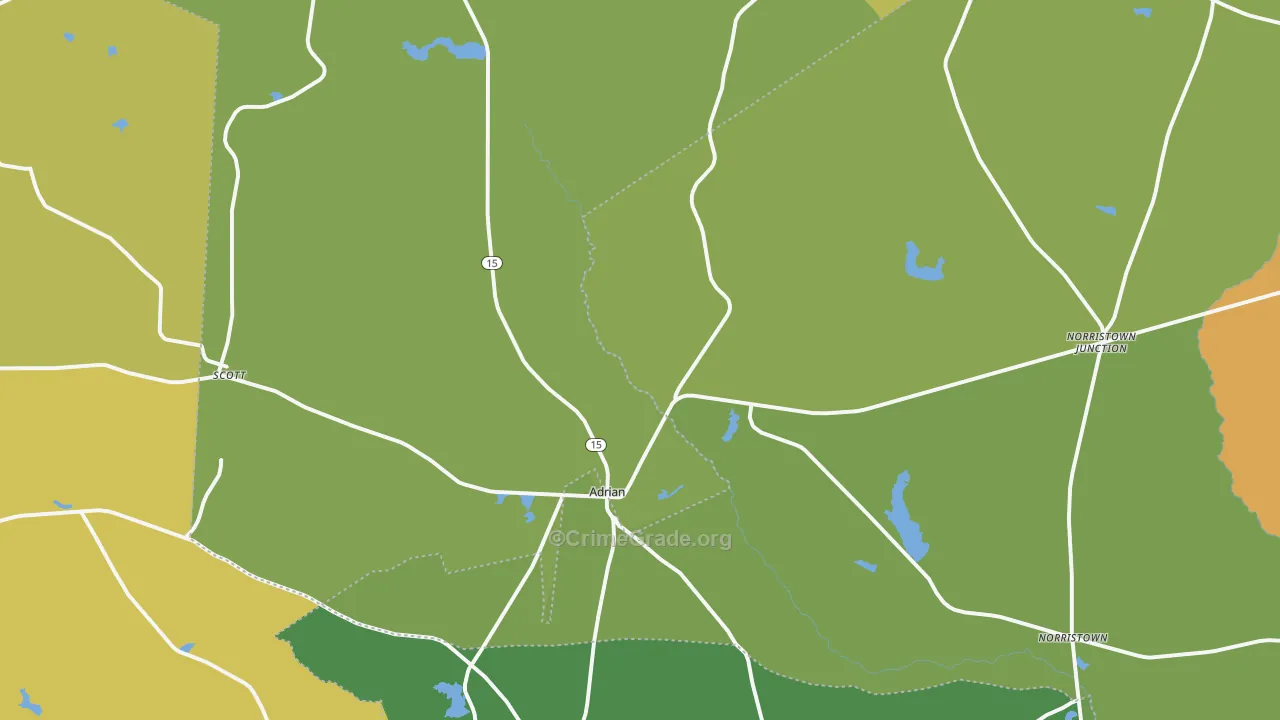 Adrian, GA Map of Murder Rates