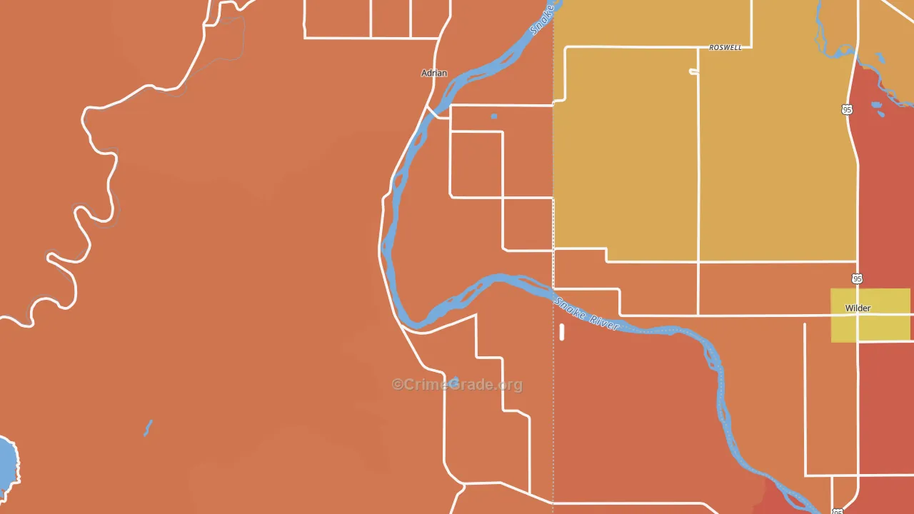 Adrian, OR Map of Murder Rates