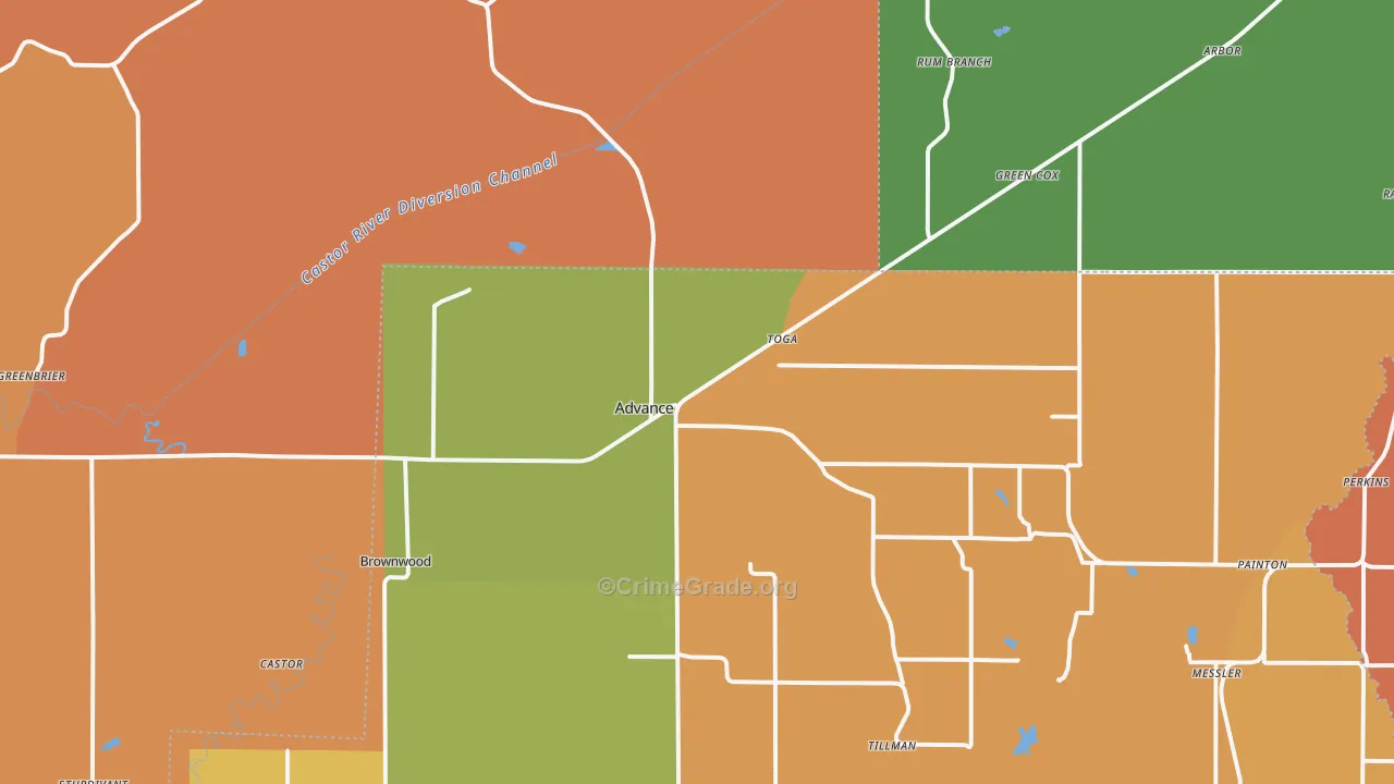 Advance, MO Map of Murder Rates