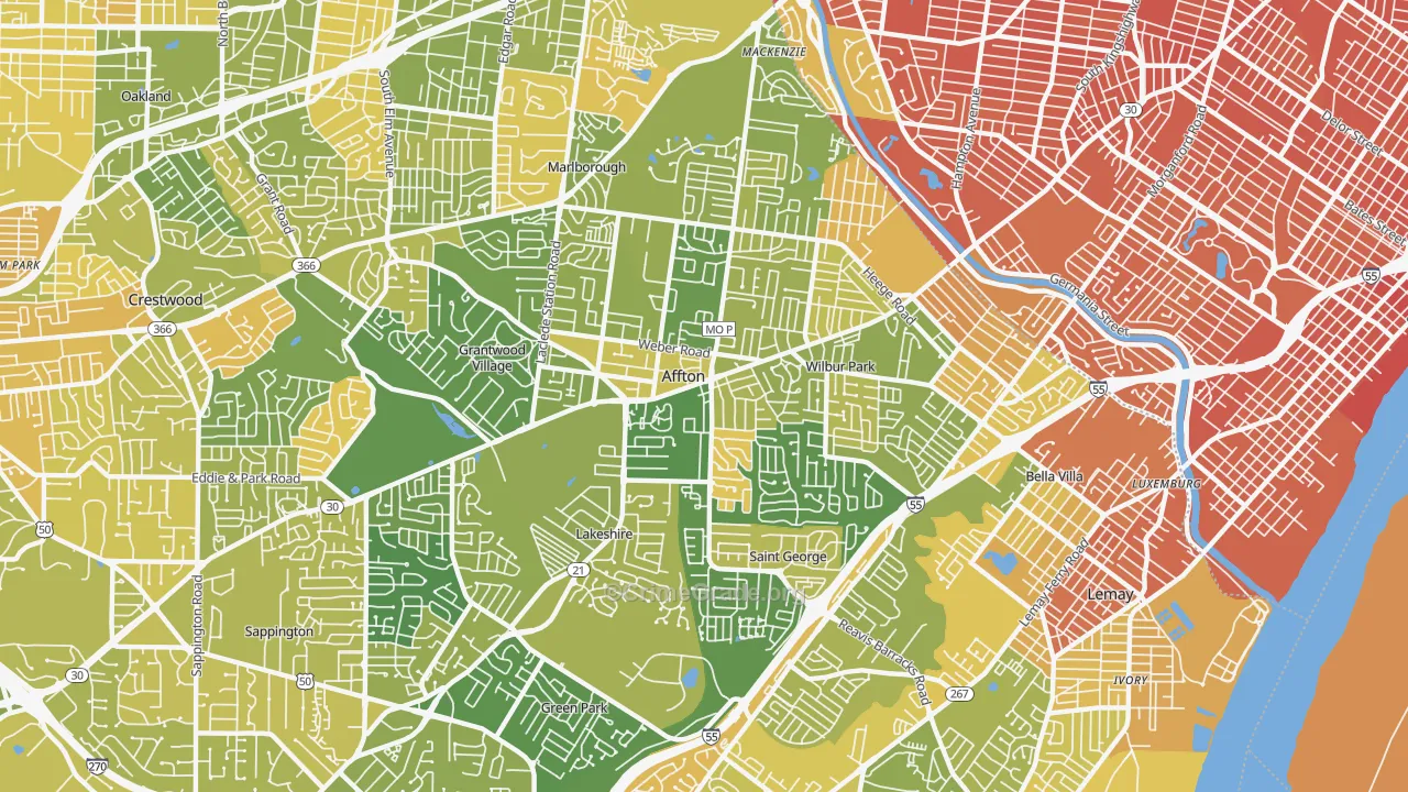 Affton, MO Map of Murder Rates