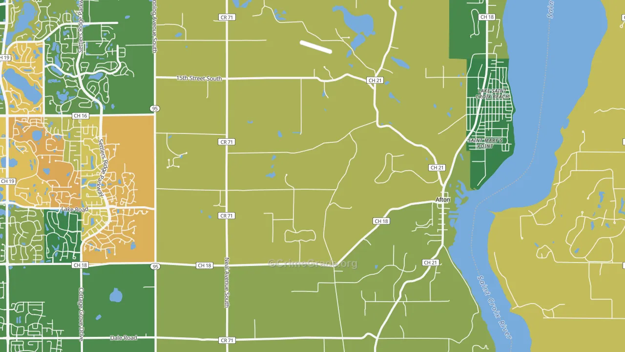 Afton, MN Map of Murder Rates