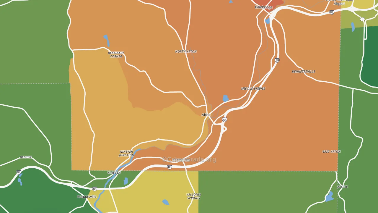 Afton, NY Map of Murder Rates