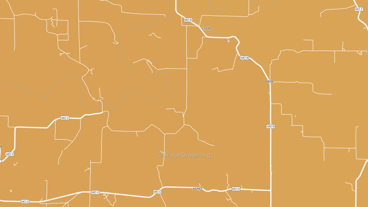 Agnes, MO Map of Murder Rates