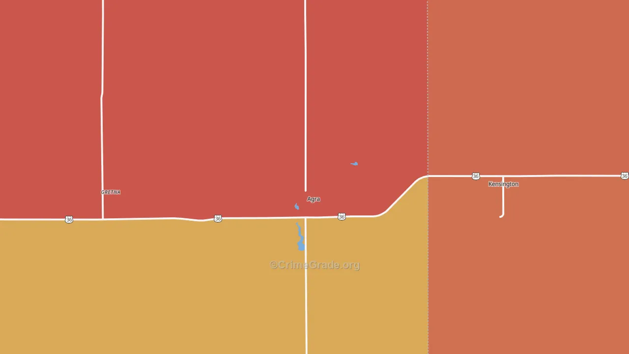 Agra, KS Map of Murder Rates