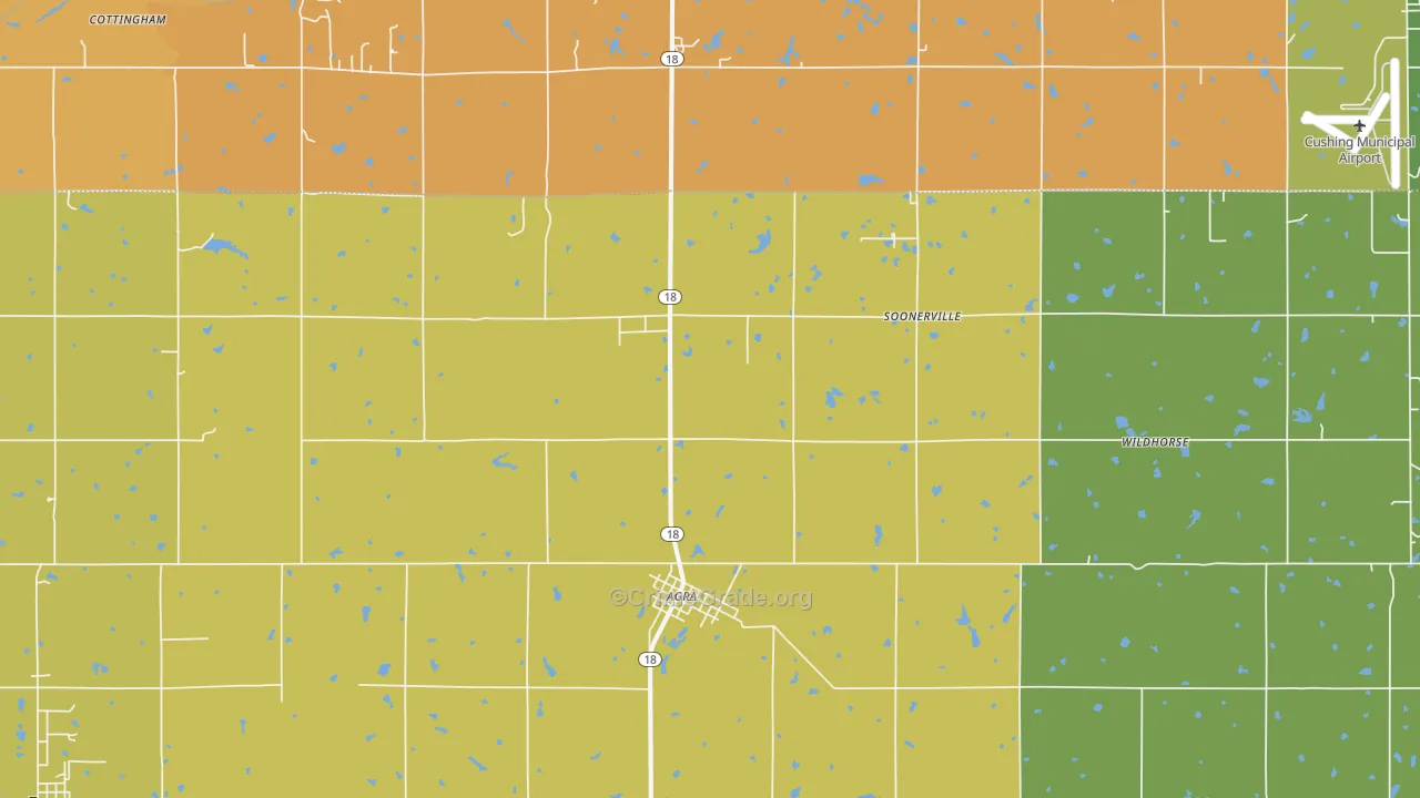 Agra, OK Map of Murder Rates