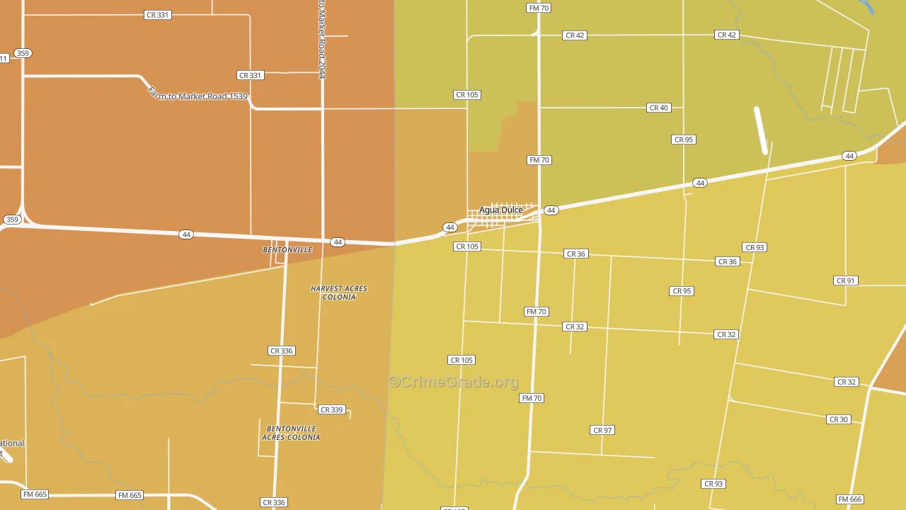 Agua Dulce, TX Map of Murder Rates