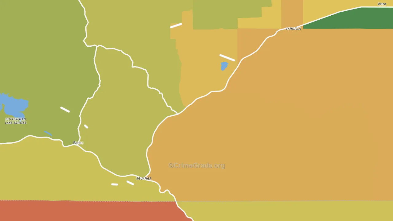 Aguanga, CA Map of Murder Rates