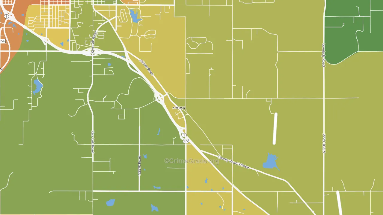 Ahloso, OK Map of Murder Rates