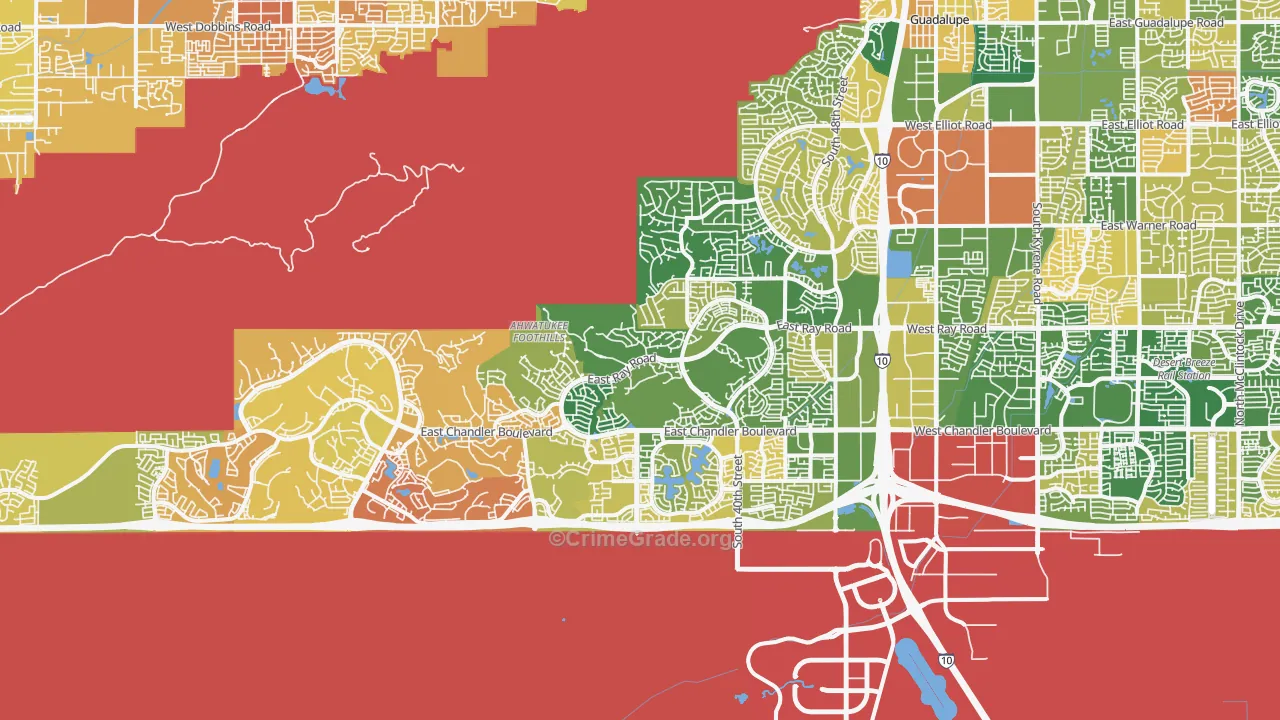 Ahwatukee, Phoenix, AZ Map of Murder Rates