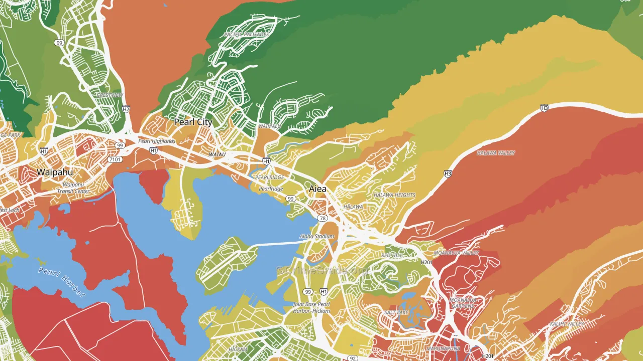 Aiea, HI Map of Murder Rates