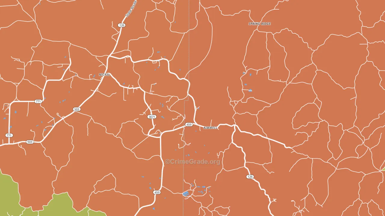 Aimwell, LA Map of Murder Rates