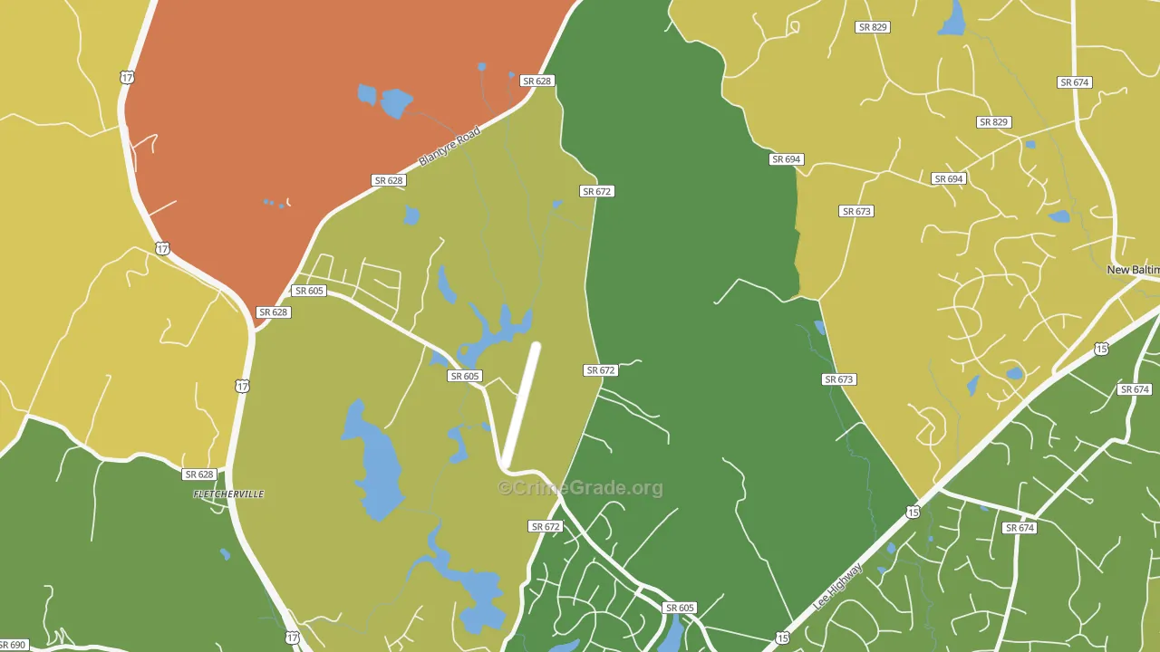 Airlie, VA Map of Murder Rates